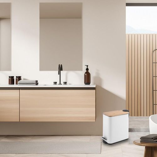 Zestaw łazienkowy Kosz na śmieci i stojak na szczotkę i papier  bialy bmbu na Arena.pl