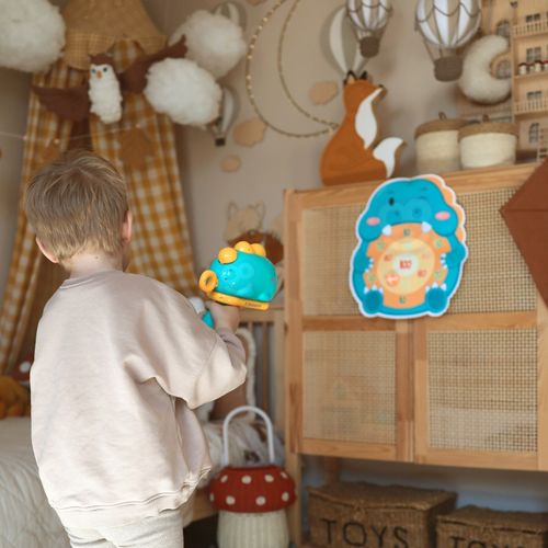 WOOPIE Gra w Rzutki Dart Pistolet Dinozaur na Kulki Rzepy Tarcza Punkty Strzelanie na Arena.pl