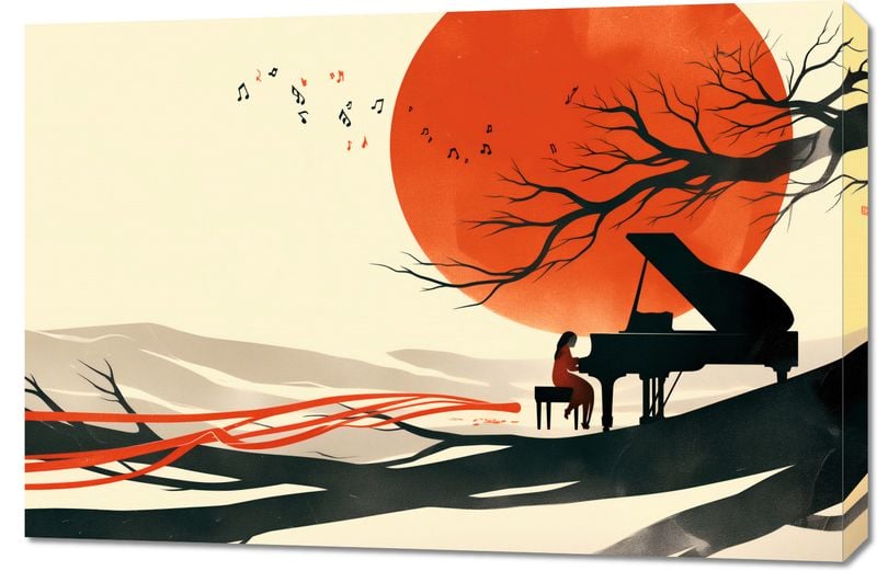 Obraz 90x60cm Pianistka zdjęcie 1