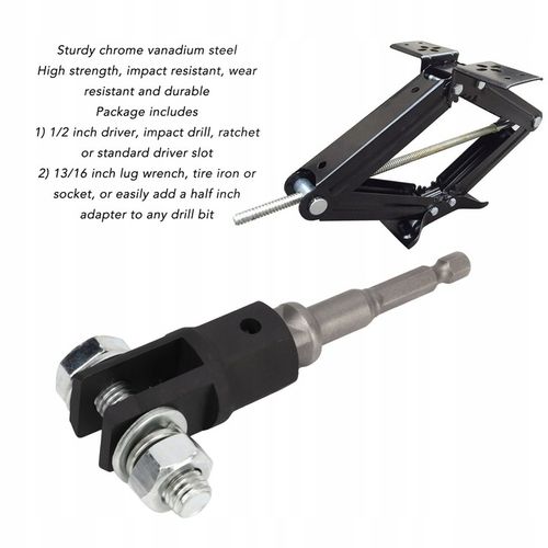 1/2 CALA PODNOŚNIK NOŻYCOWY SAMOCHODOWY ADAPTER na Arena.pl