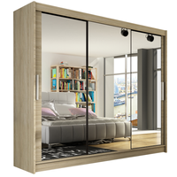 Szafa przesuwna Aston III z lustrem 250cm - pojemna garderoba - SONOMA