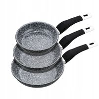 ZESTAW KOMPLET PATELNI 16/18/20 CM INDUKCJA GAZ MARMUROWO-CERAMICZNYCH