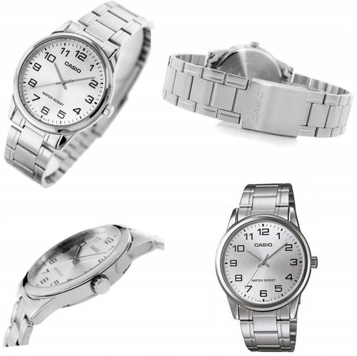 ZEGAREK MĘSKI CASIO HERMAN +BOX +GRAWER stalowy cyfry bransoleta srebrny na Arena.pl