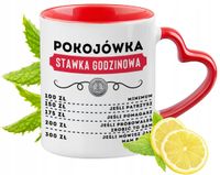Kubek Czerwony Z Uszkiem W Kształcie Serca Dla Pokojówki Na Prezent