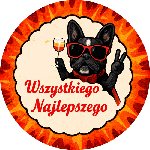 Opłatek na tort Pies Piesek Drink Whisky Party na Arena.pl