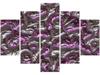 105CM 150CM OBRAZ 5 ELEM FIOLETOWA LAWA DRUK