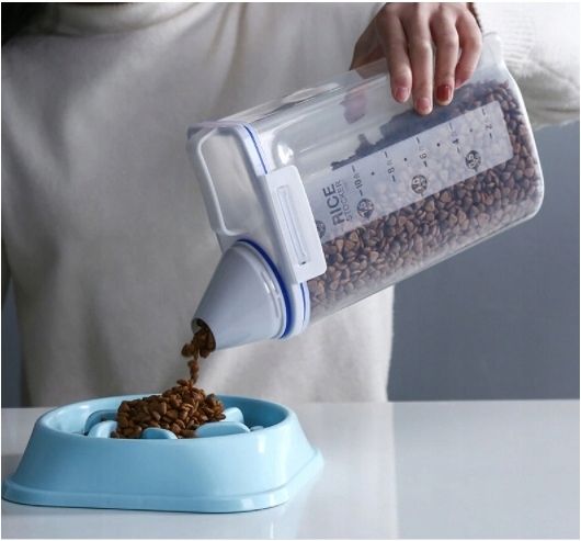POJEMNIK PUDEŁKO na KARMĘ z MIARKĄ dla PSA KOTA 2L zdjęcie 2