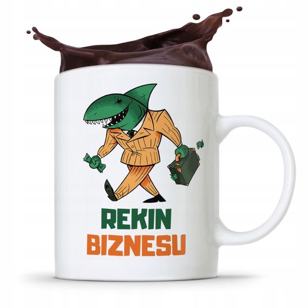 Dla Prezesa Viceprezesa Kubek Rekin Biznesu Z Nadrukiem Ze Zdjęciem zdjęcie 1