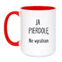 KUBEK "JA PIERODLĘ! NIE WYRABIAM" Wzór - Duży Biało-Czerwony 450 ml