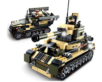 Klocki CZOŁG TRANSPORTER POJAZDY Wojskowe 8 w 1 opak. OSIEM FIGUREK ARMY