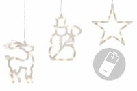 Świąteczna ozdoba - gwiazda, bałwan, renifer, LED FROST