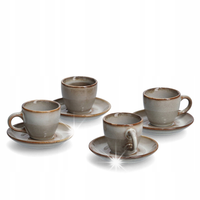 FILIŻANKI DO ESPRESSO ze spodkiem CERAMICZNE beż