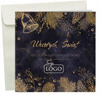Firmowe kartki świąteczne Boże Narodzenie Z LOGO - Papier perłowy 50 sztuk