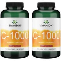 2x Swanson WITAMINA C 1000mg DZIKA RÓŻA 90 kap Odporność KWAS L-ASKORBINOWY