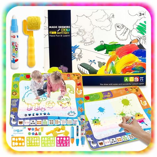 MATA WODNA DO MALOWANIA RYSOWANIA 120x90 Pieczątki Formy Pisaki ZESTAW XXL na Arena.pl