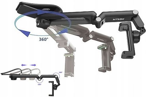 SAMOCHODOWY UCHWYT NA TELEFON NA OSŁONĘ PRZECIWSŁONECZNĄ DO AUTA REGULOWANY na Arena.pl