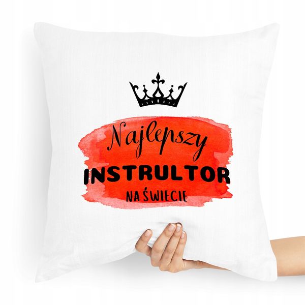 Poduszka Dla Instruktora Najlepszy Instruktor Z Nadrukiem Ze Zdjęciem zdjęcie 1
