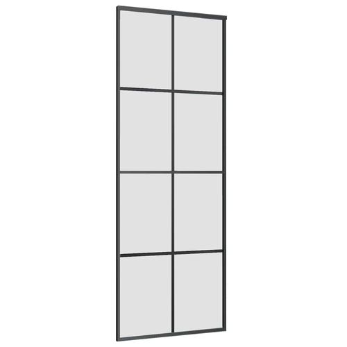 Drzwi przesuwne z osprzętem, szkło ESG i aluminium, 76x205 cm na Arena.pl