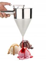 Dozownik, lejek na ciasto lub polewę - metalowy