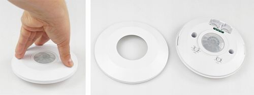 CZUJNIK RUCHU SUFITOWY ULTRA PŁASKI LED PIR CZUJKA ZMIERZCHU 360° na Arena.pl