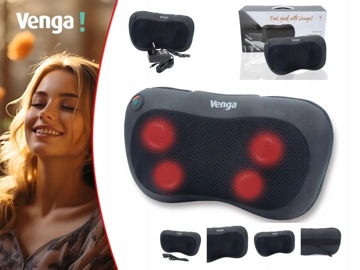 Poduszka masująca Masażer SHIATSU WĘZŁY MASUJĄCE PODCZERWIEŃ 2 TRYBY VENGA zdjęcie 10