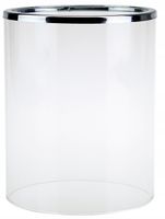 Klosz do Świecznika szklany z metalową srebrną obwódką 10 x 15 cm