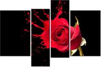 130CM 85 OBRAZ 4 ELEM RÓŻANY PLUSK ŚCIENNY