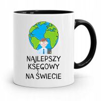 Kubek Czarny Prezent Dla Księgowej Księgowego Z Nadrukiem Ze Zdjęciem