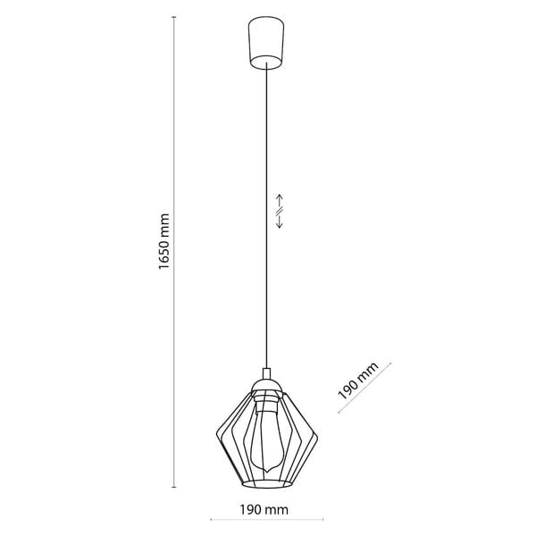 Loftowa lampa wisząca do salonu Galaxy 1642 TK Lighting metalowa czarna zdjęcie 4