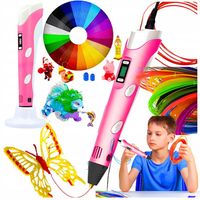 DŁUGOPIS 3D PEN DLA DZIECKA FILAMENT ZESTAW 21 KOLORÓW + KABEL WKŁADY 110M