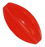 Zabawka dla psa piłka TPR rugby na przysmaki o zapachu mięty czerwona 9cm