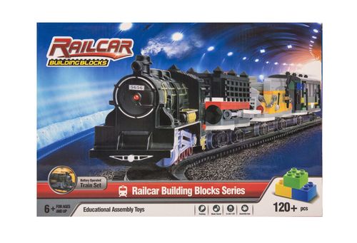 Klocki konstrukcyjne, duża kolejka 120 elementów, światło i dźwięk na Arena.pl