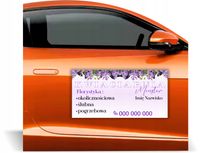 Magnes na samochód reklama magnetyczna PROJEKT FLORYSTYKA OKAZJONALNA