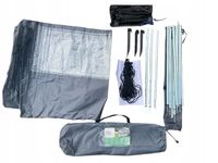 parawan osłona NA KEMPING OGRÓD 4 panele 460x134cm Z OKNEM 10 linek szpil