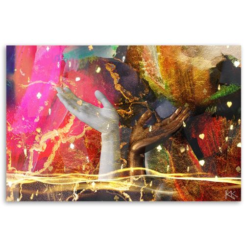 Emaga Obraz na płótnie, Kolorowe Ręce Abstrakcja - 120x80 na Arena.pl