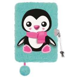PAMIĘTNIK Z KŁÓDKĄ 3D WŁOCHACZ A5 96K MY LITTLE FRIEND PENGUIN zdjęcie 1