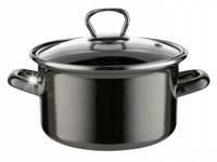 Garnek emaliowany Emalia Pleszew Metalico 20 cm 3,3 l indukcja grafitowy