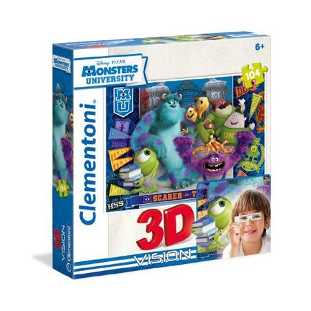 CLEMENTONI 20079 Puzzle 104 3D Monsters Universit zdjęcie 1