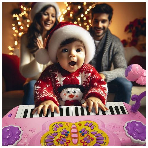 DUŻE PIANINO ORGANY KEYBOARD DLA DZIECI KRZESEŁKO MIKROFON NAGRYWANIE 37KL na Arena.pl