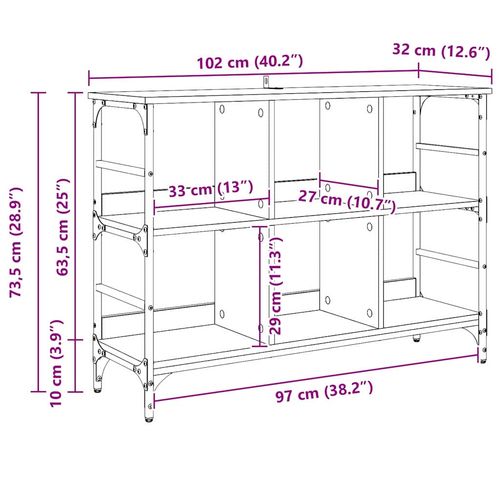 Bufet Brązowy 102 x 32 x 73.5 cm Materiał drewnopochodny na Arena.pl