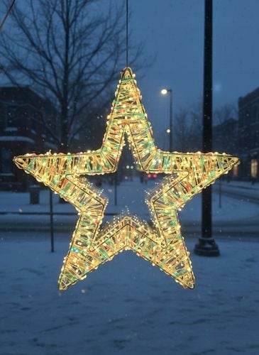 Ozdoba Do Okna Wisząca Gwiazda Świąteczna LED Świecąca z Obu Stron 8 trybów na Arena.pl