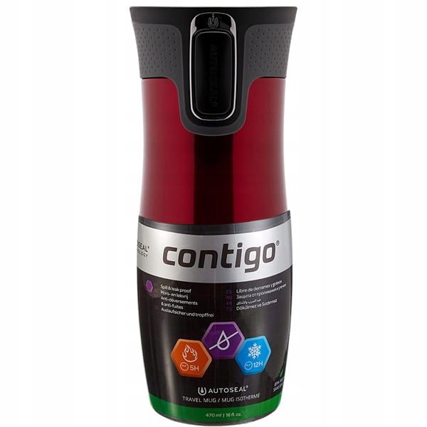 CONTIGO WEST LOOP 2.0 470ML - KUBEK TERMICZNY - CZERWONY - ORYGINAŁ zdjęcie 1