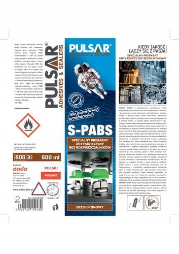 PREPARAT ANTYADHEZYJNY BEZSILIKONOWY PULSAR S-PABS 600 ml na Arena.pl