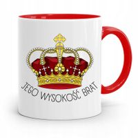 Kubek Czerwony Dla Brata Jego Wysokość Brat Z Nadrukiem Ze Zdjęciem