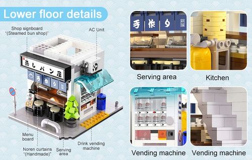 KLOCKI CADA JAPOŃSKI SKLEP Z BUŁKAMI BUN SHOP BUDYNEK ŚWIATŁO LED 1108 EL. na Arena.pl