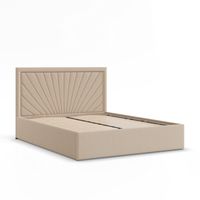 Łóżko Ramowe VASTO BEŻOWE Tapicerowane Podwójne 140x200