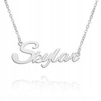 Naszyjnik Damski Biżuteria z Napisem SKYLAR Kolor Srebrny