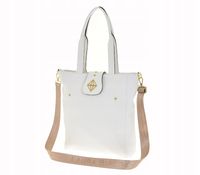 Laura Biaggi - torebka shopper dżety M250 biały groszek mat