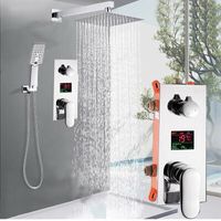 Zestaw prysznicowy srebrny prysznic termostat deszczownica słuchawka