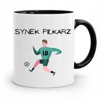 Kubek Czarny Prezent Dla Syna Synek Piłkarz Z Nadrukiem Ze Zdjęciem